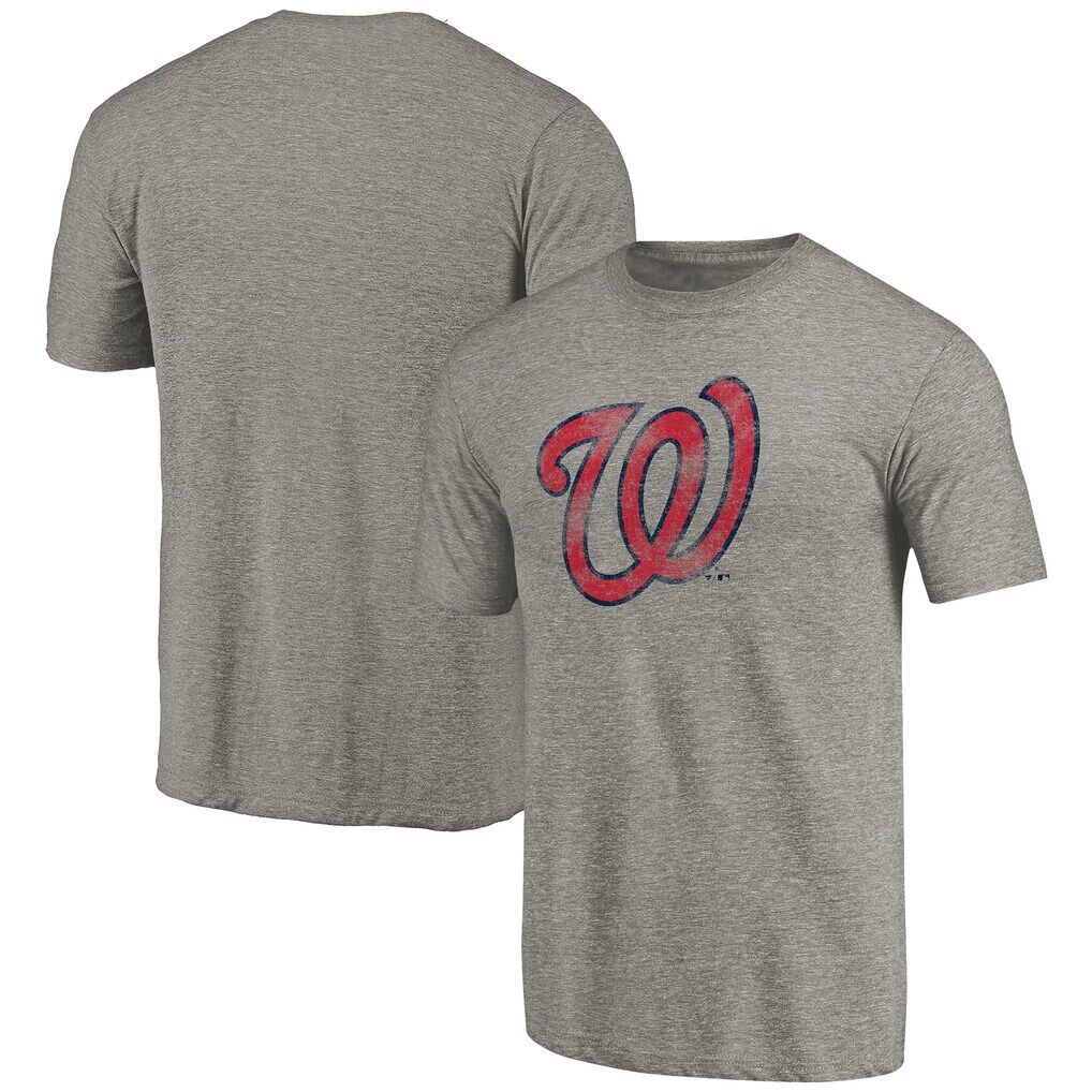 Washington Nationals Distressed Team Tri-Blend T-Shirt – Ash