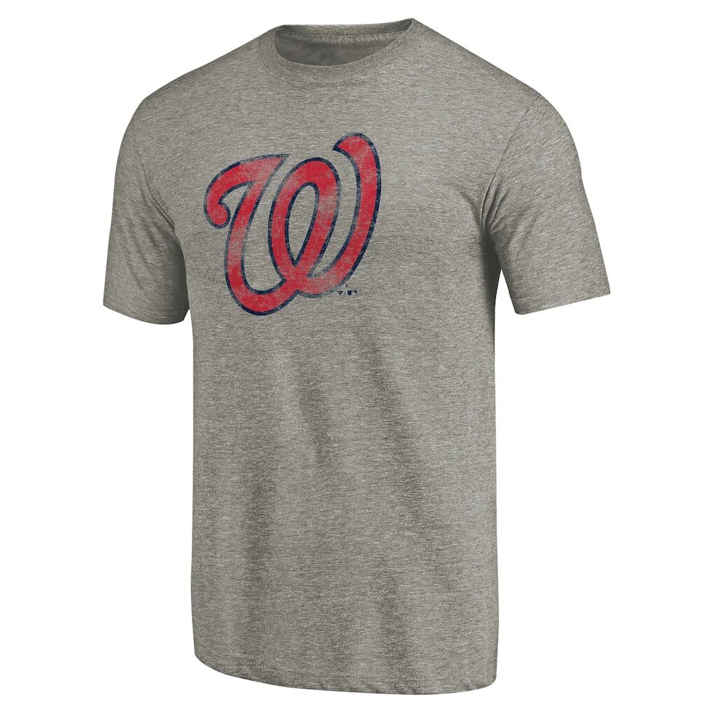 Washington Nationals Distressed Team Tri-Blend T-Shirt – Ash