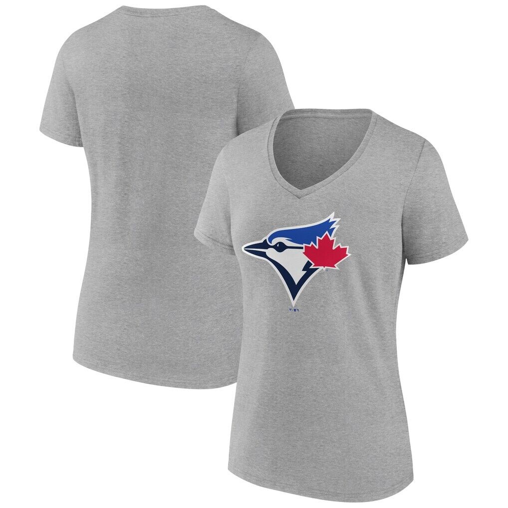 Toronto Blue Jays Women’s Secondary Color Primary Logo T-Shirt – Ash