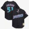 Randy Johnson Arizona Diamondbacks Mitchell & Ness Cooperstown Collection Mesh Batting Practice Button-Up Jersey - Black - Front View