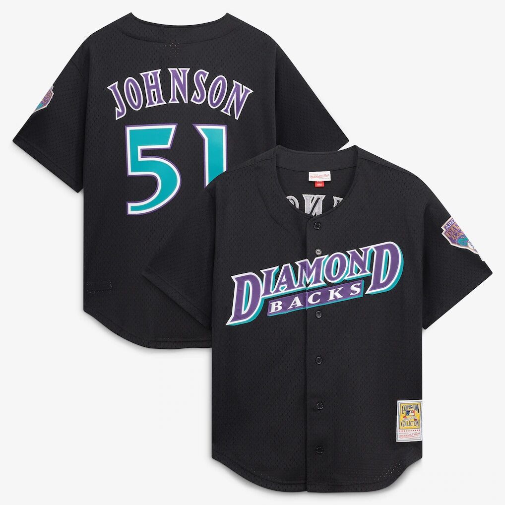Randy Johnson Arizona Diamondbacks Mitchell & Ness Cooperstown Collection Mesh Batting Practice Button-Up Jersey