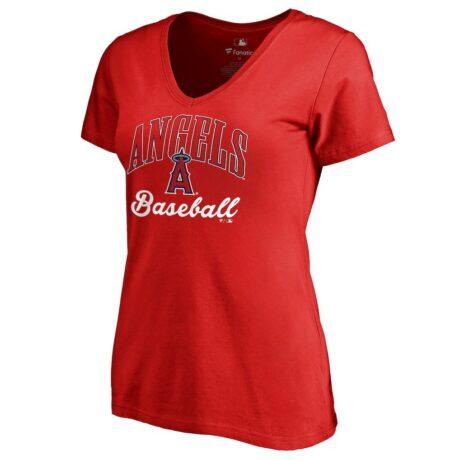 Los Angeles Angels Women's Victory Script T-Shirt - Red - Front View