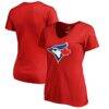 Toronto Blue Jays Women's Logo T-Shirt - Red - Front View