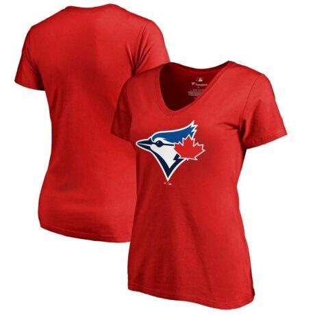 Toronto Blue Jays Women's Logo T-Shirt - Red - Front View