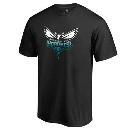 Charlotte Hornets Gradient Logo T-Shirt - Black - Front View