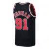 Dennis Rodman Chicago Bulls Mitchell & Ness 1997/98 Hardwood Classics Swingman Jersey - Black - Detail View