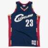 LeBron James Cleveland Cavaliers Mitchell & Ness Hardwood Classics Swingman Jersey - Navy - Front View