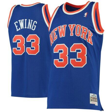 Patrick Ewing New York Knicks Mitchell & Ness 1991/92 Hardwood Classics Swingman Jersey - Blue - Front View