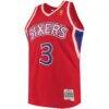 Allen Iverson Philadelphia 76ers Mitchell & Ness 1996/97 Hardwood Classics Swingman Jersey - Red - Side View