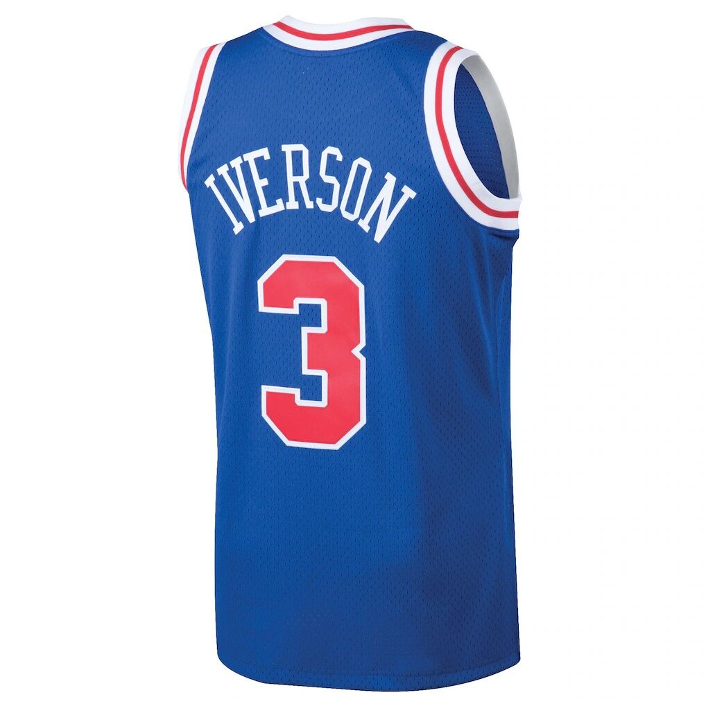 Allen Iverson Philadelphia 76ers Mitchell & Ness 1996/97 Hardwood Classics Swingman Jersey – Royal