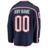 Columbus Blue Jackets Fashion7 Home Breakaway Custom Jersey - Navy - Detail View