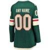 Minnesota Wild Fashion7 Women's Home Breakaway Custom Jersey - Green - Detail View