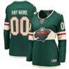 Minnesota Wild Fashion7 Women's Home Breakaway Custom Jersey - Green - Front View