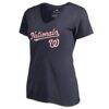 Washington Nationals Women's Team Lockup T-Shirt - Navy - Front View