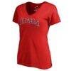 Los Angeles Angels Women's Team Wordmark T-Shirt - Red - Front View
