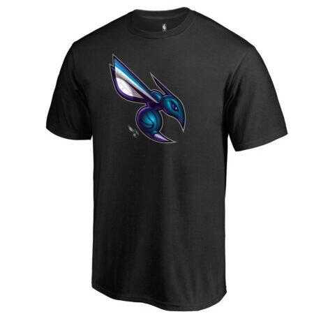 Charlotte Hornets Midnight Mascot T-Shirt - Black - Front View