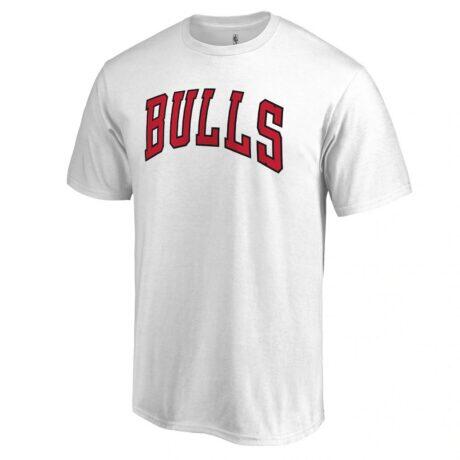 Chicago Bulls Primary Wordmark T-Shirt - White - Front View