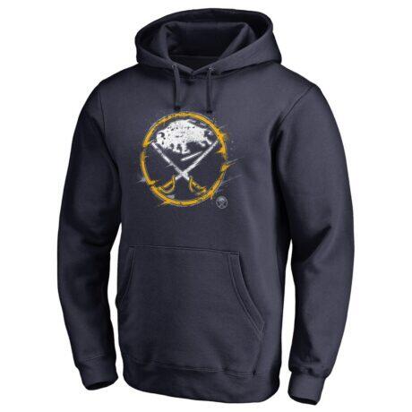 Buffalo Sabres Splatter Logo Pullover Hoodie - Navy - Front View
