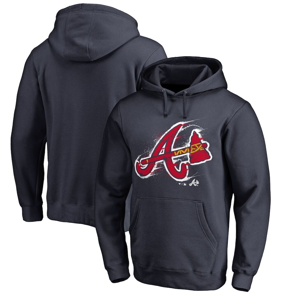 Atlanta Braves Splatter Logo Pullover Hoodie