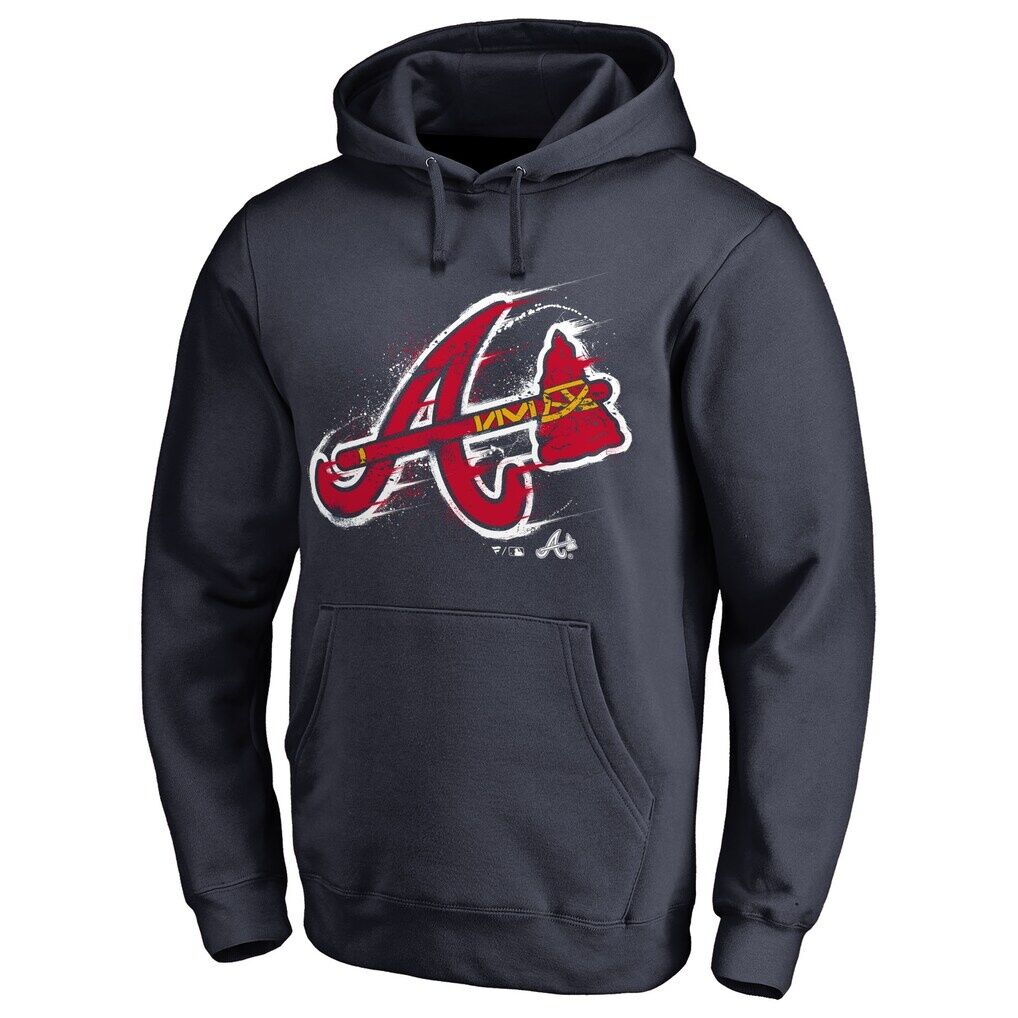 Atlanta Braves Splatter Logo Pullover Hoodie