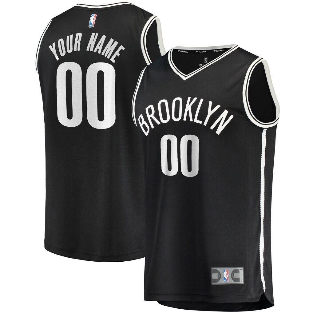 Brooklyn Nets Fashion7 Fast Break Custom Replica Jersey Black - Icon Edition