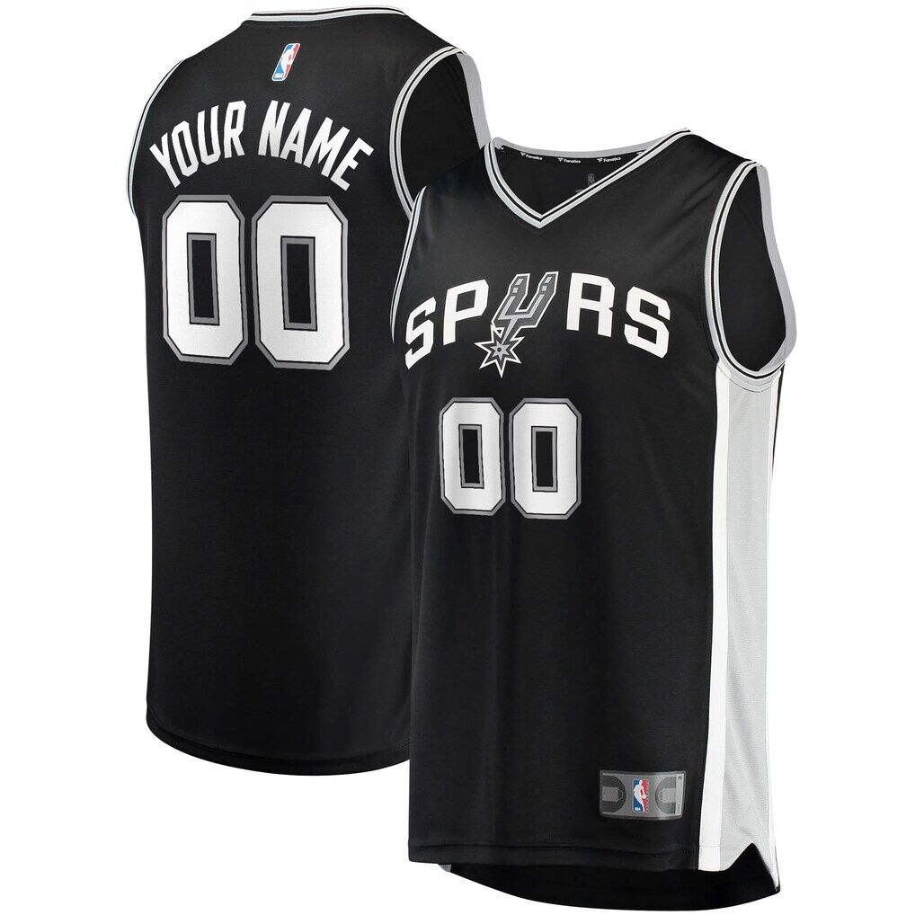San Antonio Spurs Fashion7 Fast Break Custom Replica Jersey Black - Icon Edition