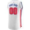 Detroit Pistons Fashion7 Fast Break Custom Replica Jersey White - - Detail View