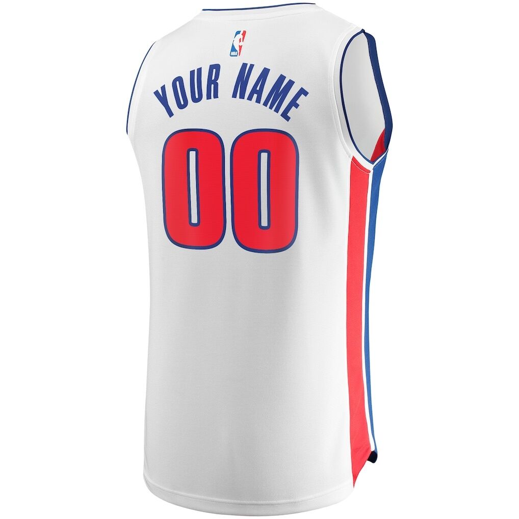 Detroit Pistons Fashion7 Fast Break Custom Replica Jersey White - Association Edition