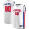 Detroit Pistons Fashion7 Fast Break Custom Replica Jersey White - - Front View