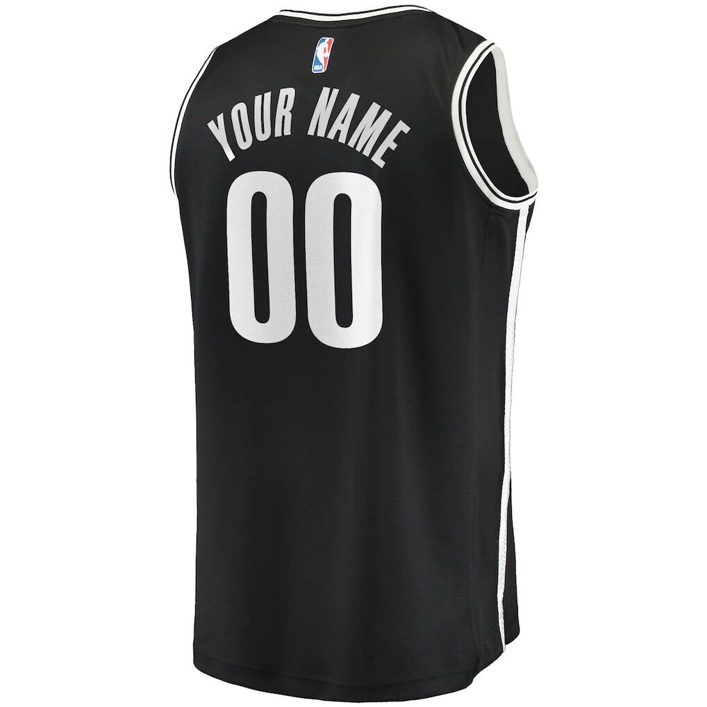 Brooklyn Nets Fashion7 Youth Fast Break Custom Replica Jersey Black - Icon Edition
