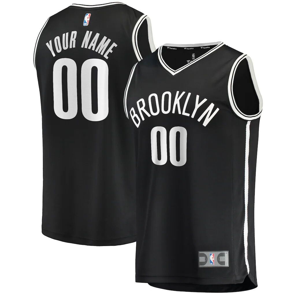 Brooklyn Nets Fashion7 Youth Fast Break Custom Replica Jersey Black - Icon Edition