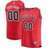 Chicago Bulls Fanatics Youth Fast Break Custom Replica Jersey Red - - Front View