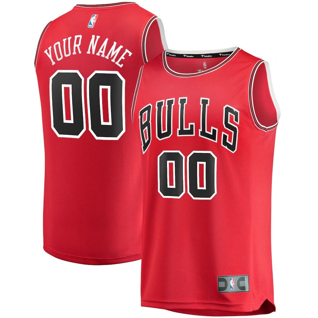 Chicago Bulls Fanatics Youth Fast Break Custom Replica Jersey Red – Icon Edition