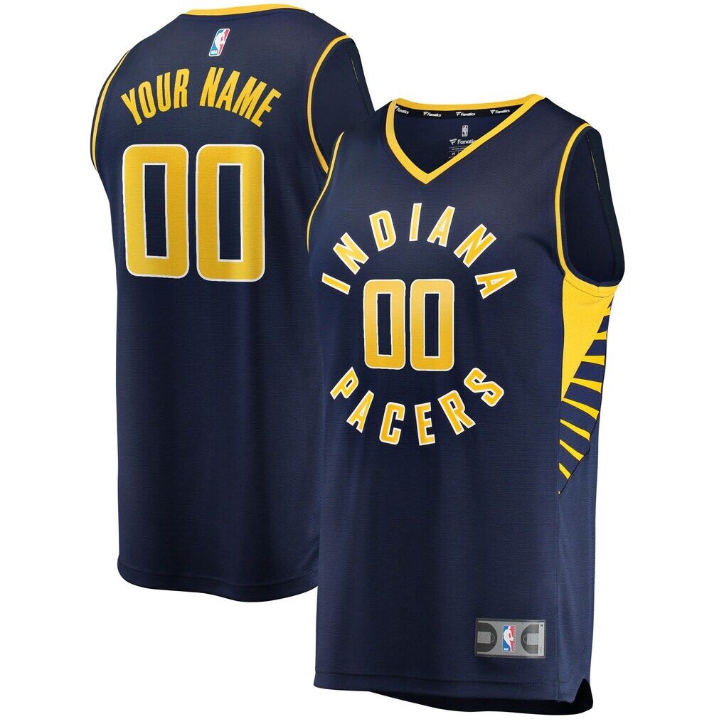 Indiana Pacers Fashion7 Youth Fast Break Custom Replica Jersey Navy - Icon Edition