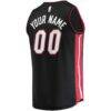 Miami Heat Fashion7 Youth Fast Break Custom Replica Jersey Black - - Detail View