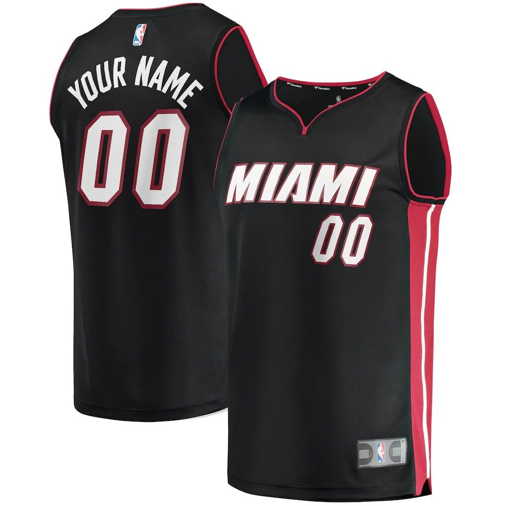 Miami Heat Fashion7 Youth Fast Break Custom Replica Jersey Black - Icon Edition