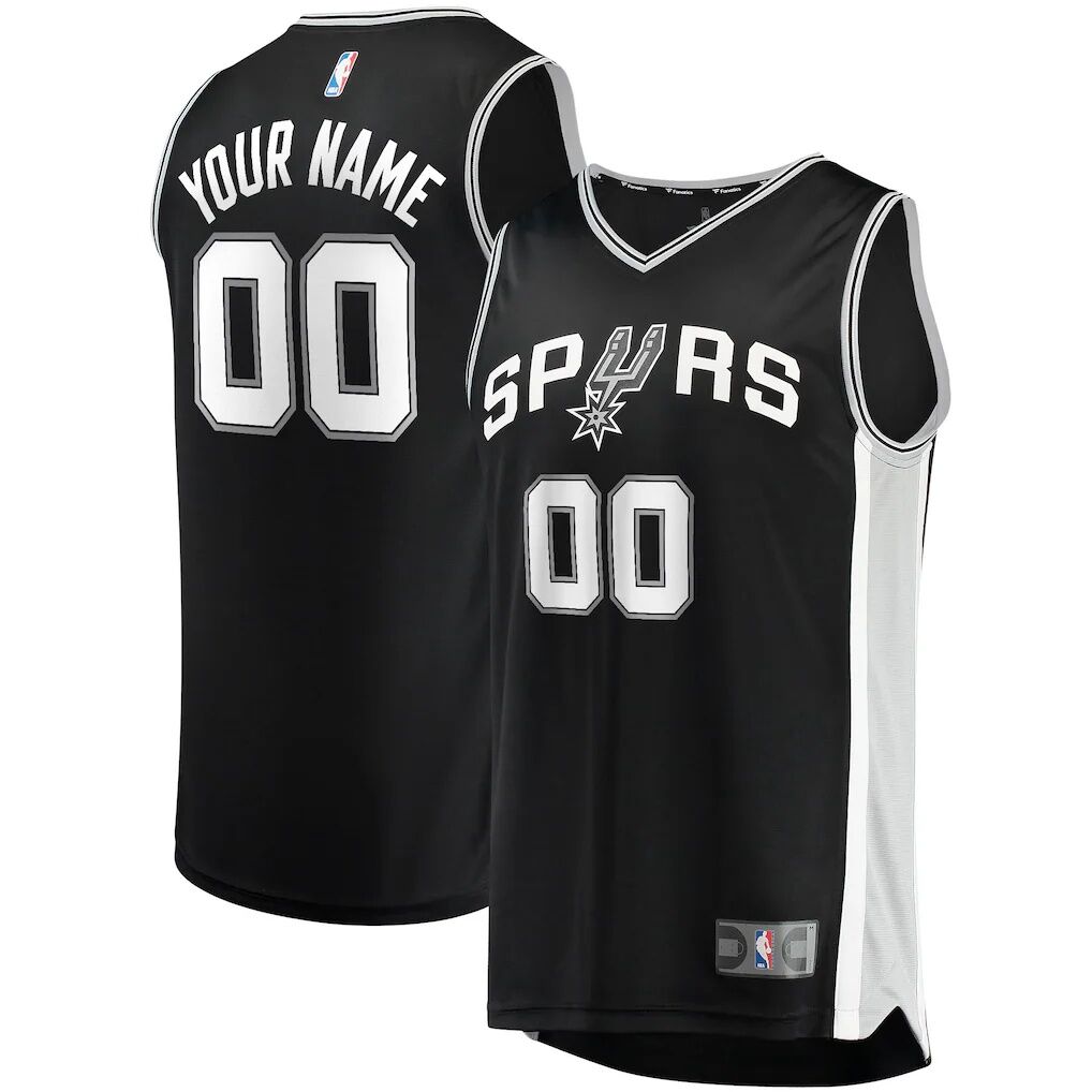San Antonio Spurs Fashion7 Youth Fast Break Custom Replica Jersey Black - Icon Edition