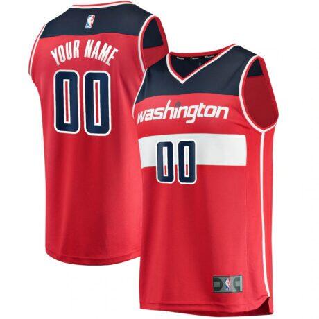 Washington Wizards Fashion7 Youth Fast Break Custom Replica Jersey Red - - Front View