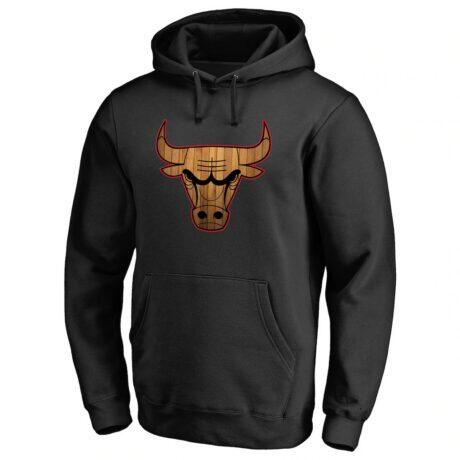 Chicago Bulls Hardwood II Pullover Hoodie - Black - Front View