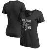 Chicago Bulls Women's Just a Girl V-Neck T-Shirt - Black - Back View