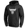 Chicago Bulls Marble Logo Pullover Hoodie - Black - Front View