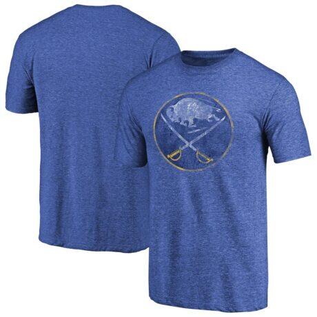Buffalo Sabres Throwback Vintage Logo Tri-Blend T-Shirt - - Front View