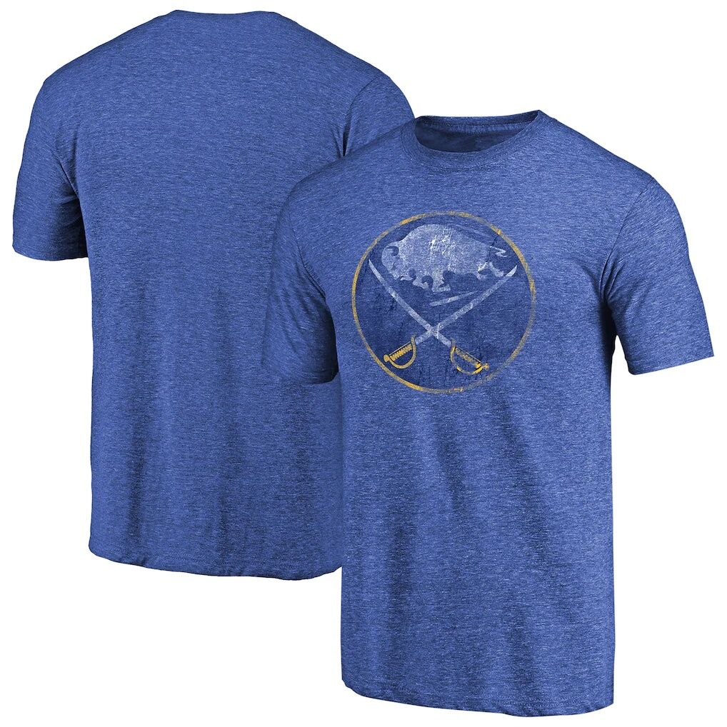 Buffalo Sabres Throwback Vintage Logo Tri-Blend T-Shirt – Royal