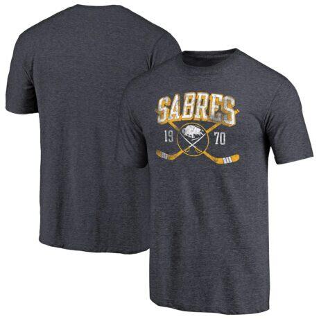 Buffalo Sabres Vintage Collection Line Shift Tri-Blend T-Shirt - Navy - Front View