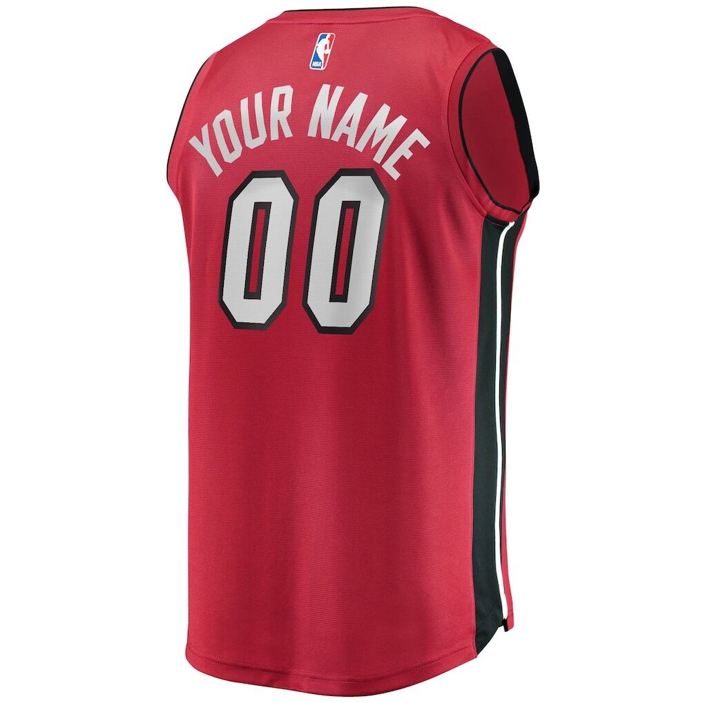 Miami Heat Fashion7 Youth Fast Break Replica Custom Jersey Red - Statement Edition