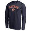 Houston Astros Team Lockup Long Sleeve T-Shirt - Navy - Front View