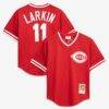 Barry Larkin Cincinnati Reds Mitchell & Ness Authentic Batting Practice Jersey - Red - Front View