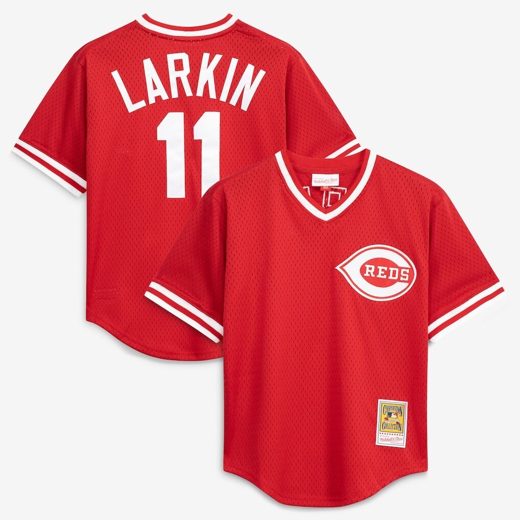 Barry Larkin Cincinnati Reds Mitchell & Ness Authentic Batting Practice Jersey