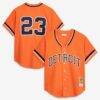Kirk Gibson Detroit Tigers Mitchell & Ness Cooperstown Collection Mesh Batting Practice Button-Up Jersey - Orange - Front View