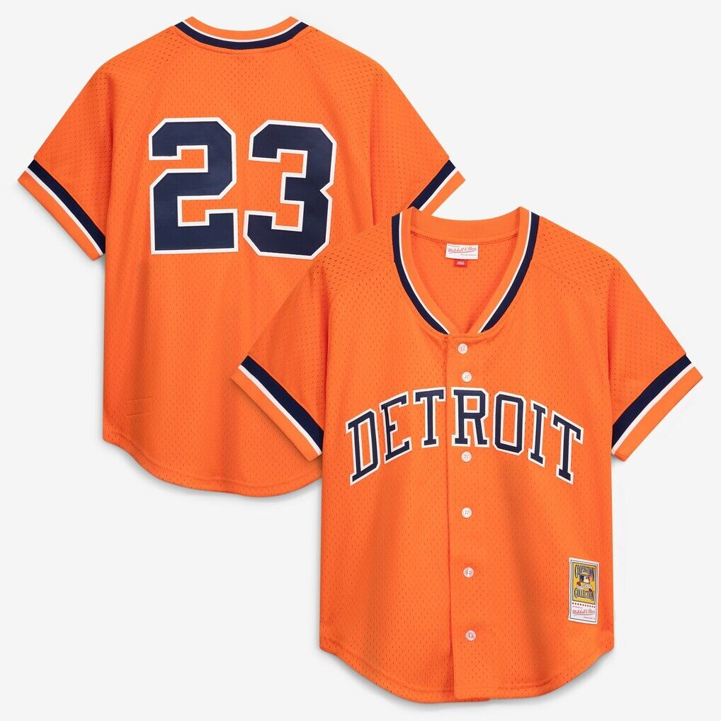 Kirk Gibson Detroit Tigers Mitchell & Ness Cooperstown Collection Mesh Batting Practice Button-Up Jersey